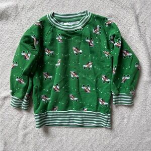 Hanna Andersson Green Sweatshirt with Roller Skate Motif